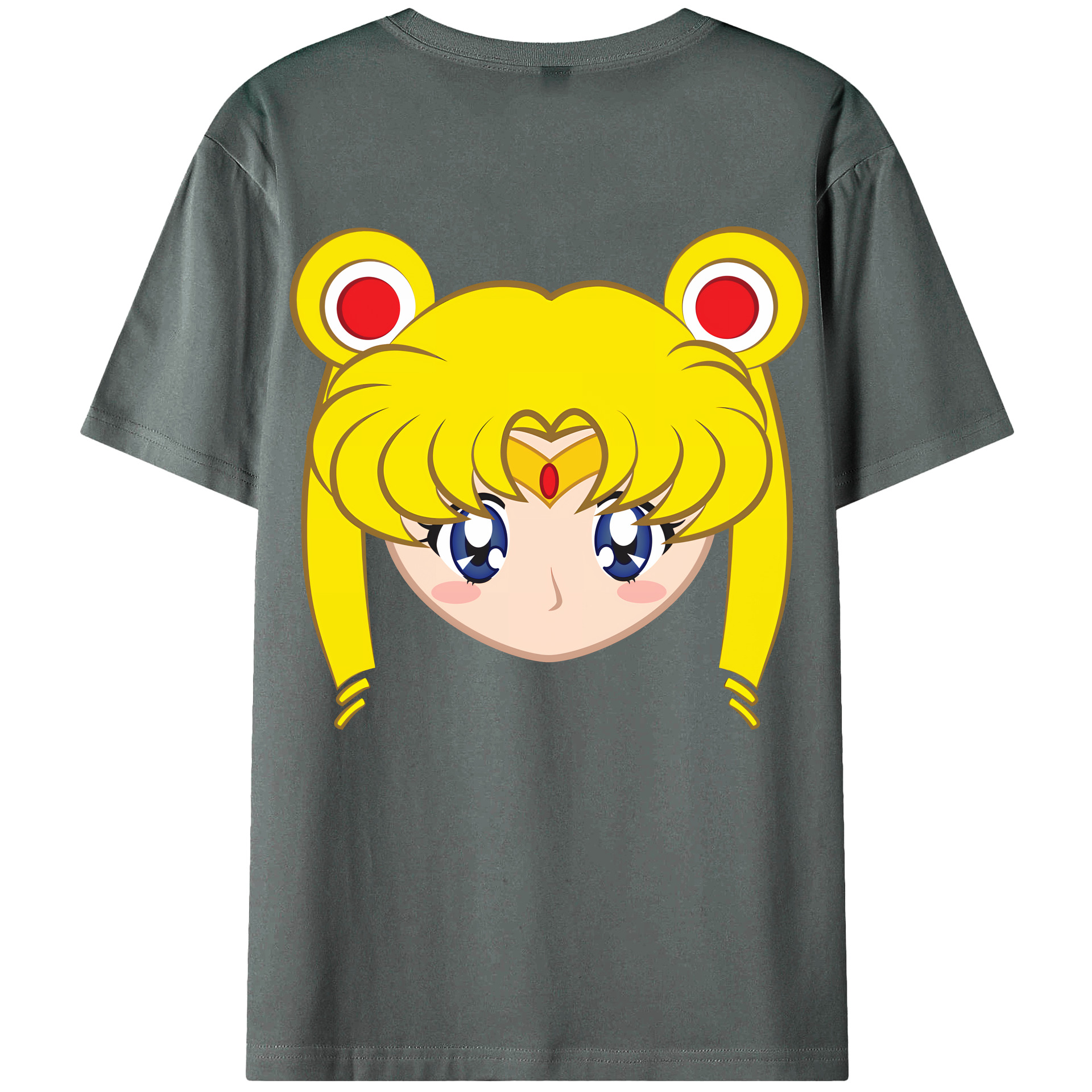 （画像用） 美少女戦士セーラームーン 月野 うさぎ つきの うさぎ Sailor Moon Tsukino Usagi 綿100％ メンズ半袖Tシャツ（バックプリント） 通気性